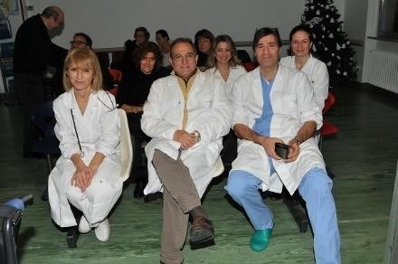 L'oncologa Francesca Giorgi, primario Giorgio De Signoribus,  il chirurgo Walter Siquini, l'oncologa Maristella Bianconi e l’oncologa Giada Cortese